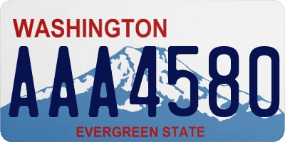 WA license plate AAA4580