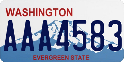 WA license plate AAA4583