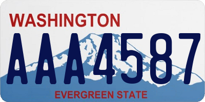 WA license plate AAA4587