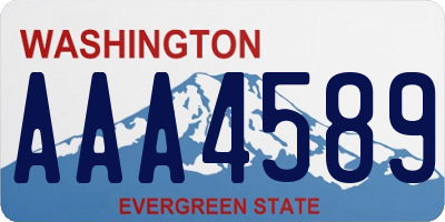 WA license plate AAA4589