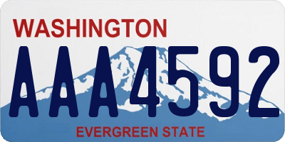 WA license plate AAA4592