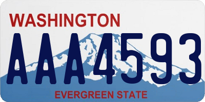 WA license plate AAA4593