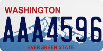 WA license plate AAA4596