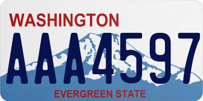WA license plate AAA4597