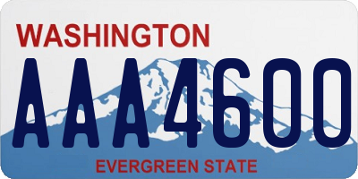 WA license plate AAA4600