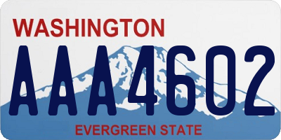 WA license plate AAA4602