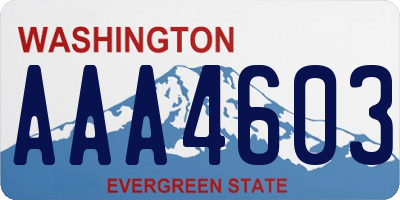 WA license plate AAA4603