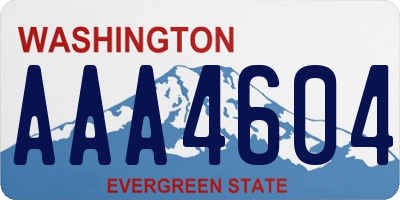 WA license plate AAA4604