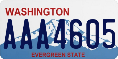 WA license plate AAA4605