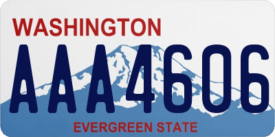 WA license plate AAA4606