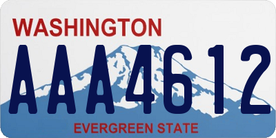 WA license plate AAA4612