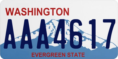 WA license plate AAA4617