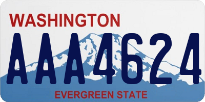 WA license plate AAA4624