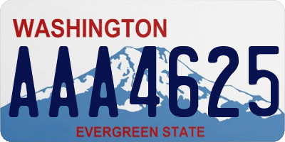WA license plate AAA4625