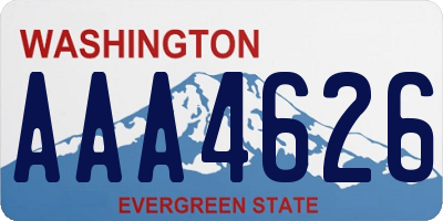 WA license plate AAA4626