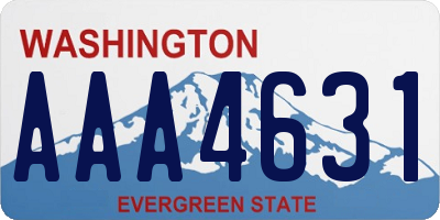 WA license plate AAA4631