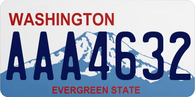 WA license plate AAA4632