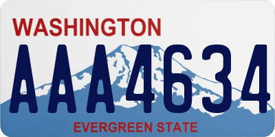 WA license plate AAA4634