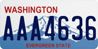 WA license plate AAA4636