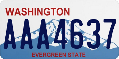 WA license plate AAA4637