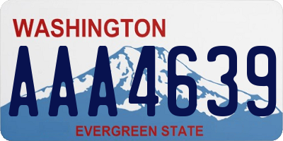 WA license plate AAA4639