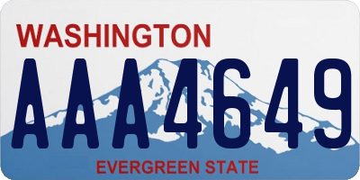 WA license plate AAA4649