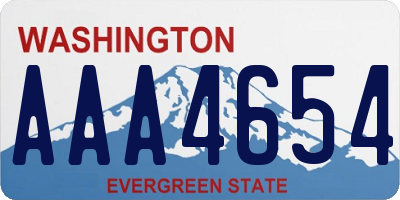 WA license plate AAA4654
