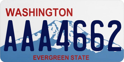 WA license plate AAA4662