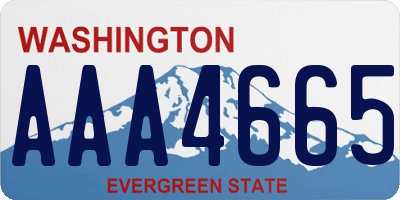 WA license plate AAA4665