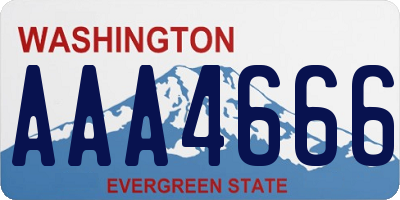 WA license plate AAA4666