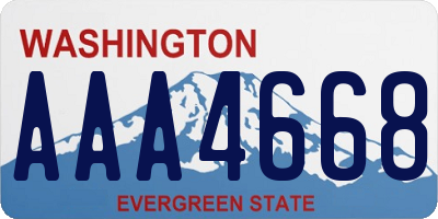WA license plate AAA4668