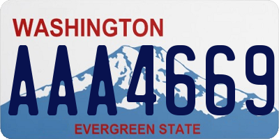 WA license plate AAA4669