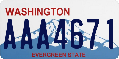 WA license plate AAA4671