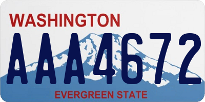 WA license plate AAA4672