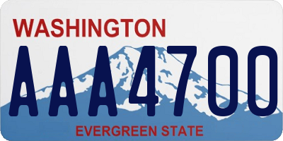 WA license plate AAA4700