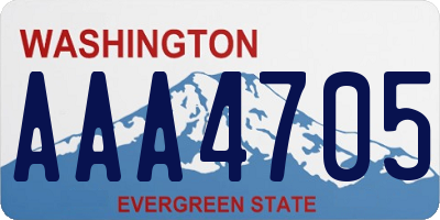 WA license plate AAA4705