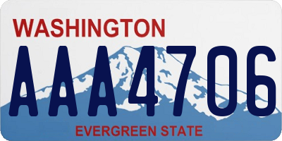 WA license plate AAA4706