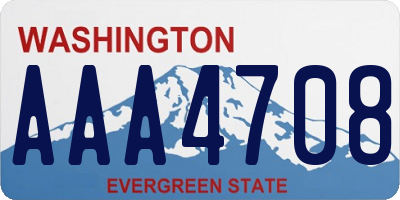 WA license plate AAA4708