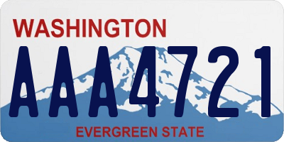 WA license plate AAA4721