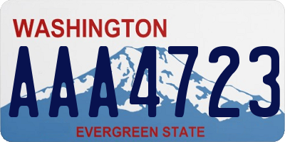 WA license plate AAA4723