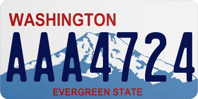 WA license plate AAA4724