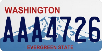 WA license plate AAA4726