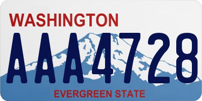 WA license plate AAA4728