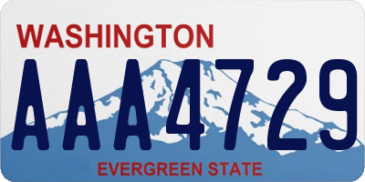 WA license plate AAA4729