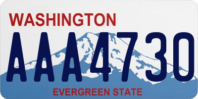 WA license plate AAA4730