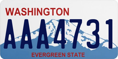 WA license plate AAA4731