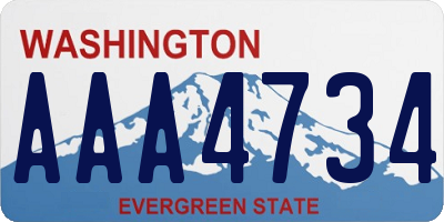 WA license plate AAA4734