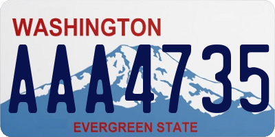 WA license plate AAA4735