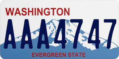 WA license plate AAA4747