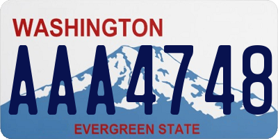 WA license plate AAA4748